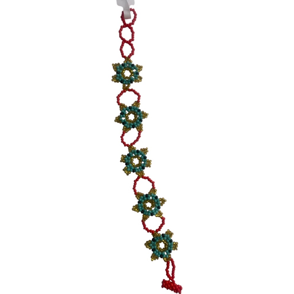 Mexican Huichol Beaded bracelet, Czech Glass Beads, Flower,Summer - Picture 5 of 5